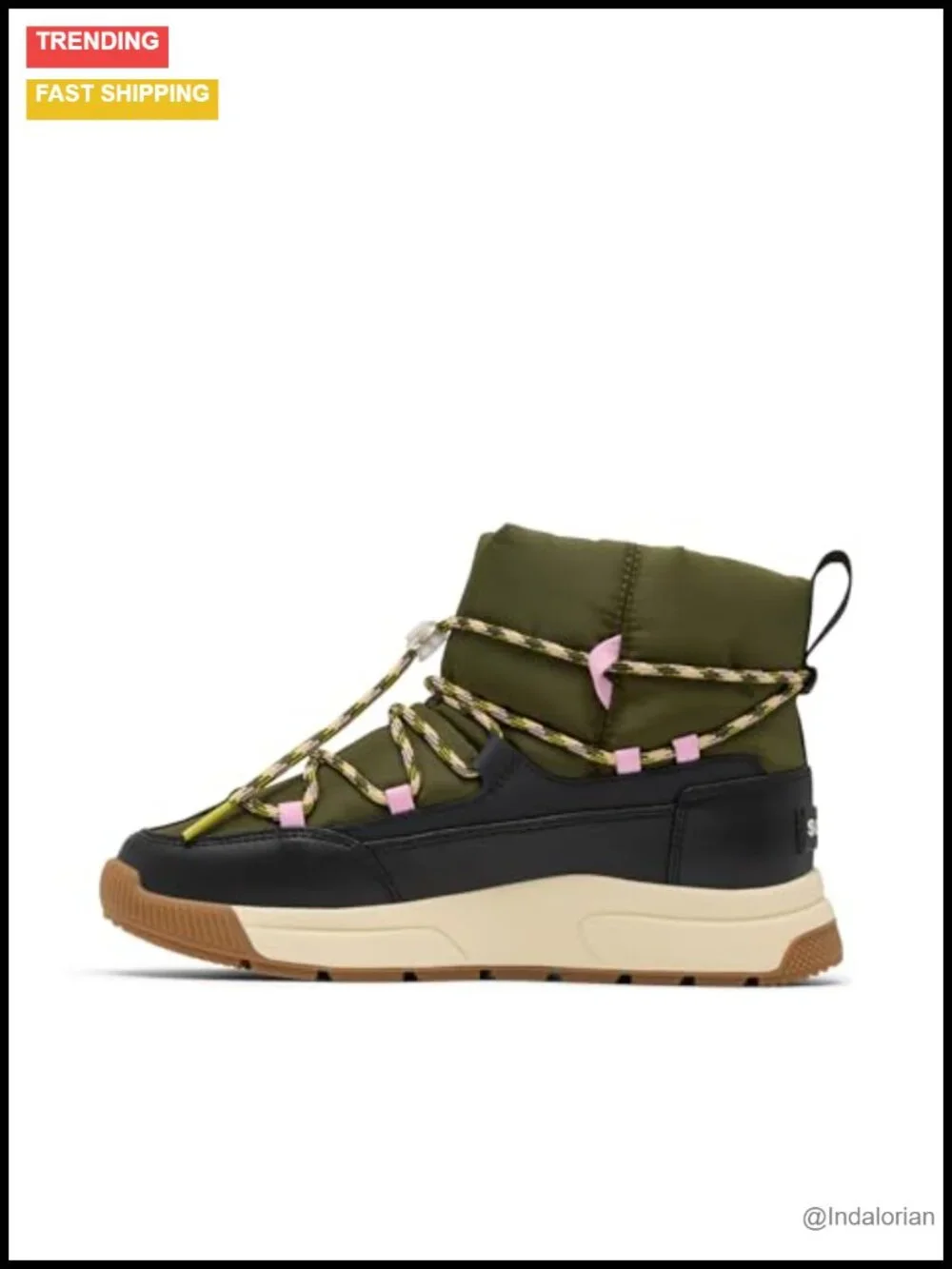 Waterproof Nylon Snow Boot with Toggle Lace System